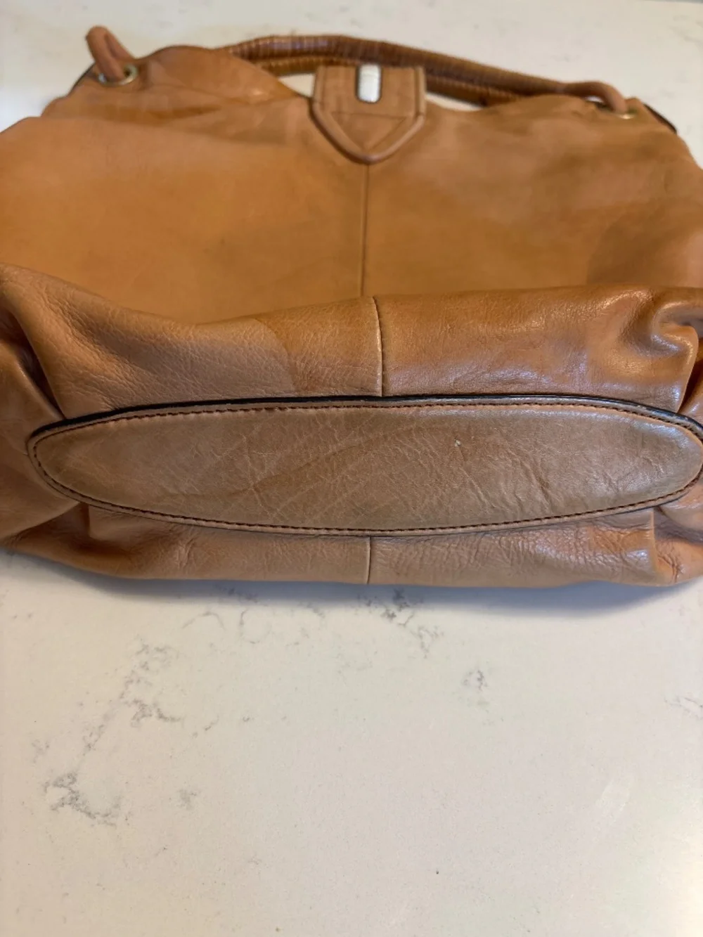 Pour La Victoria Tan Leather Hobo Purse